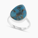 Blue Copper Turquoise Silver Rings