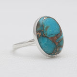 925 Silver Blue Copper Turquoise Rings