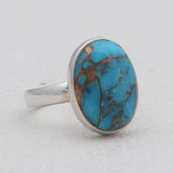 Blue Copper Turquoise Silver Rings