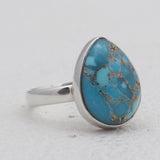 Blue Copper Turquoise Silver Rings