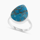Blue Copper Turquoise Silver Rings