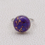 925 Sterling Silver Purple Turquoise Rings