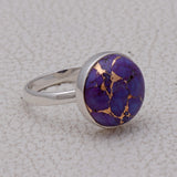 925 Sterling Silver Purple Turquoise Rings
