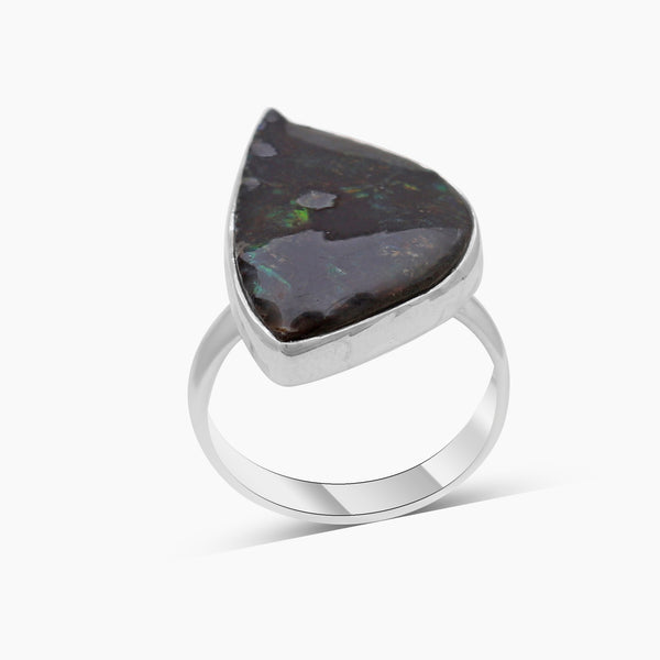 925 Sterling Silver Ammolite Handmade Rings