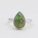 Green Copper Turquoise Silver Rings