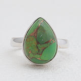 Green Copper Turquoise Silver Rings
