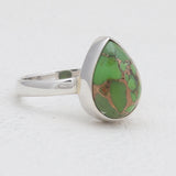 Green Copper Turquoise Silver Rings