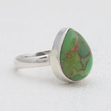 Green Copper Turquoise Silver Rings