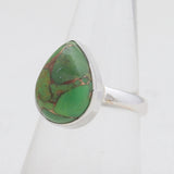 Green Copper Turquoise Silver Rings
