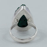 925 Sterling Silver Fiber Malachite Ring