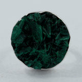 925 Sterling Silver Fiber Malachite Ring
