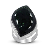 Green Sun Sitara Silver Ring