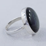 Green Sun Sitara Silver Ring