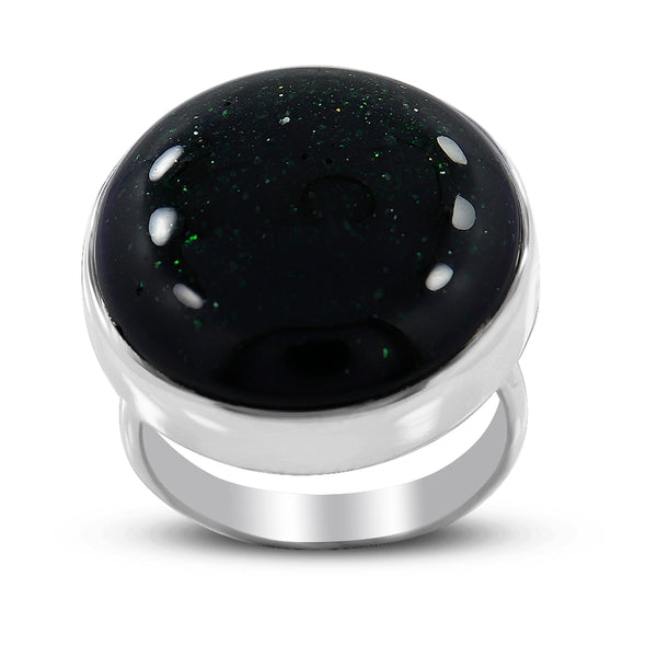 Green Sun Sitara Silver Ring