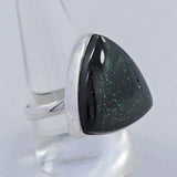 Green Sun Sitara Silver Ring