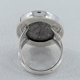 Fossil Black Coral Silver Ring
