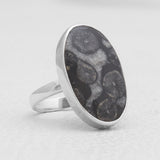 925 Sterling Silver Black Coral Rings