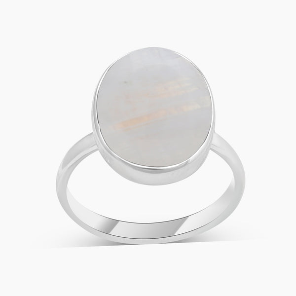 Rainbow Moonstone Sterling Silver Rings