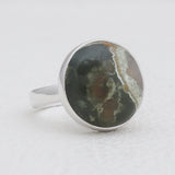Natural Rainforest Jasper Silver Rings