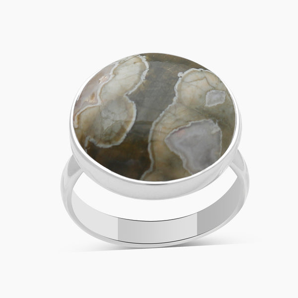 Natural Rainforest Jasper Silver Rings