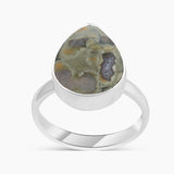 Natural Rainforest Jasper Silver Rings
