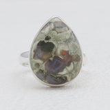 Natural Rainforest Jasper Silver Rings