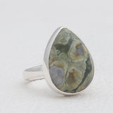 Natural Rainforest Jasper Silver Rings