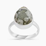 Natural Rainforest Jasper Silver Rings