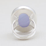 Blue Lace Agate Gemstone Silver Rings