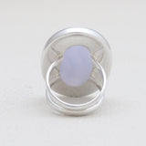 Blue Lace Agate Gemstone Silver Rings