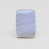 Blue Lace Agate Silver Rings