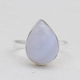 Blue Lace Agate Silver Rings