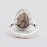Natural Peanut Wood Jasper Silver Rings