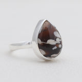 Natural Peanut Wood Jasper Silver Rings