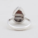 Natural Peanut Wood Jasper Silver Rings
