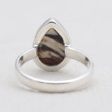 Natural Peanut Wood Jasper Silver Rings
