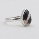 Natural Peanut Wood Jasper Silver Rings