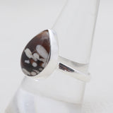 Natural Peanut Wood Jasper Silver Rings