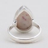 Natural Peanut Wood Jasper Silver Rings