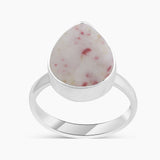Natural Peanut Wood Jasper Silver Rings
