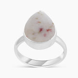 Natural Peanut Wood Jasper Silver Rings