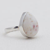 Natural Peanut Wood Jasper Silver Rings