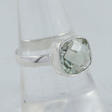 925 Silver Green Amethyst Ring