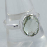 925 Silver Green Amethyst Ring