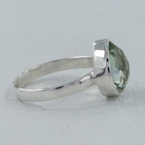925 Silver Green Amethyst Ring
