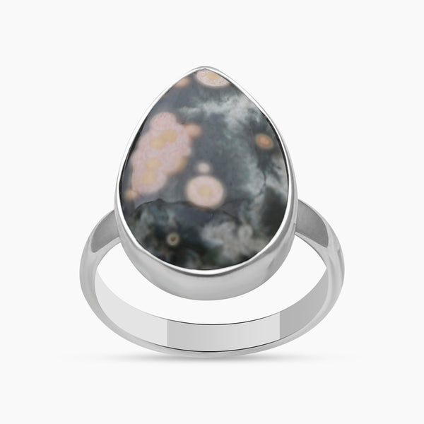 925 Sterling Silver Ocean Jasper Rings