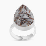 Raw Astrophyllite Gemstone Silver Rings