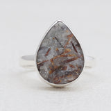 Raw Astrophyllite Gemstone Silver Rings