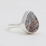 Raw Astrophyllite Gemstone Silver Rings