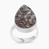 Raw Astrophyllite Gemstone Silver Rings